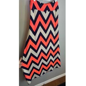 Motive Maternity Neon Chevron Print Floor Length Maxi Skirt Womens Size L